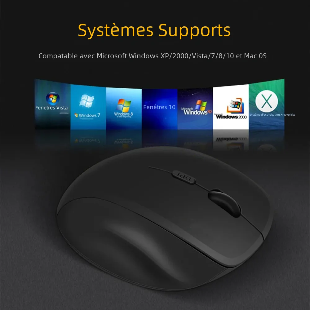 Mysz bezprzewodowa Ergonomiczna mysz komputerowa PC Mause optyczna z odbiornikiem USB 6 przycisków Bezprzewodowa mysz 2,4 GHz 1600 DPI do laptopa