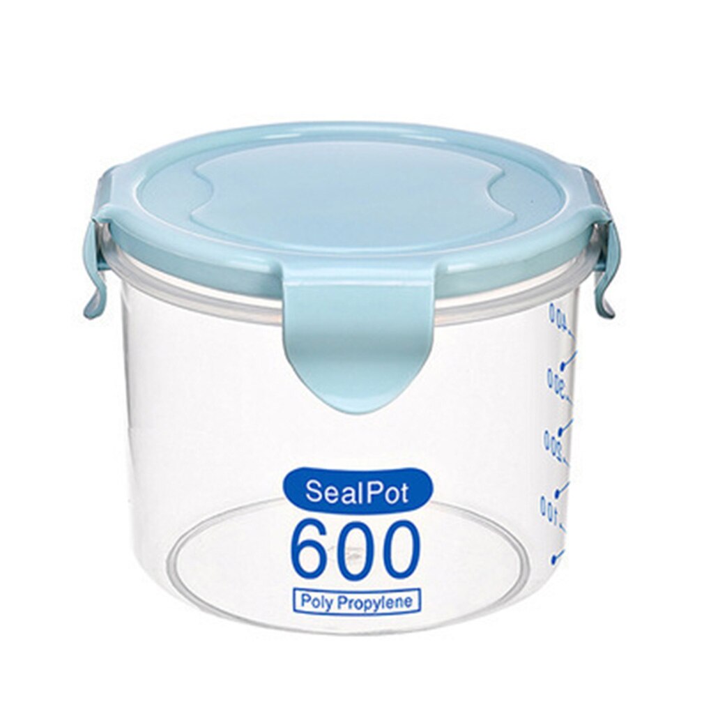 Fenkicyen Buckle PP Sealed Food Container Transparent Cereal Round Storage Jar Holders Kitchen Clear Seasoning Containers: NO.2