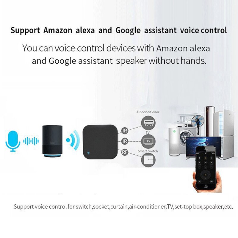 Smart Wireless WiFi-IR Remote Controller Tuya/Smart Life APP WiFi Infrared Remote Controller Air Conditioner TV