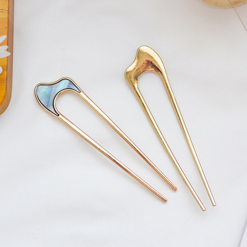 Bastoncini per capelli Vintage tornante femminile fatto a mano etnico elegante lega a forma di U bastoncini per capelli perni Hairwear Retro sposa Clip di capelli gioielli