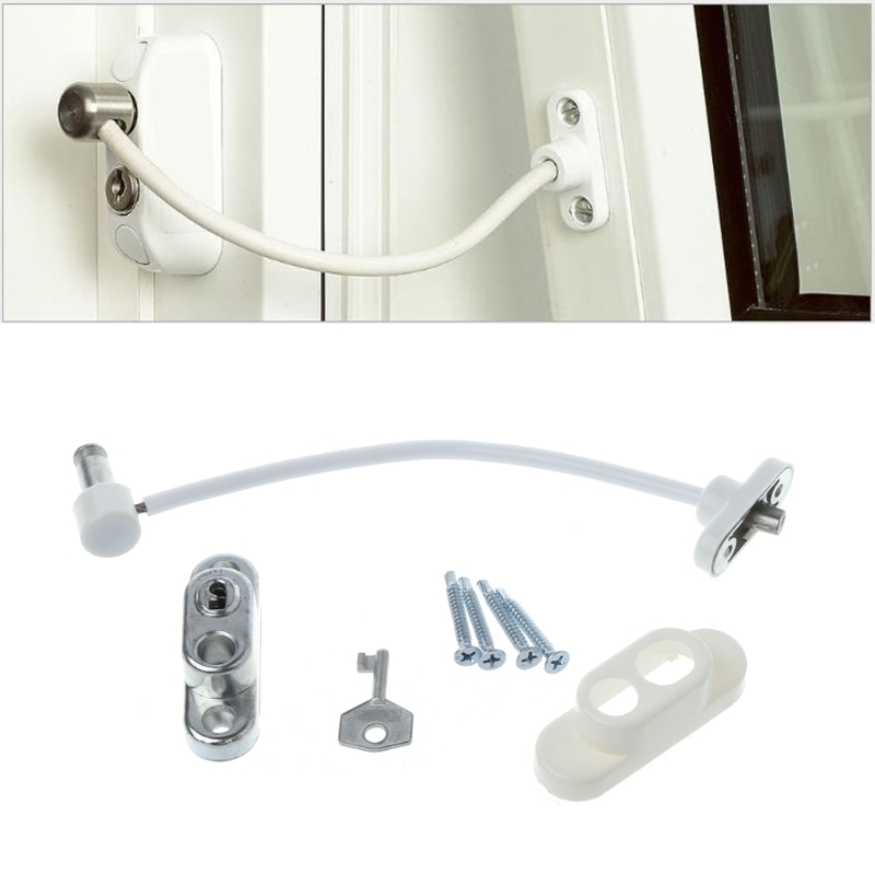 Universal Window Door Restrictor Child Baby Safety Security Cable Lock Catch Wire