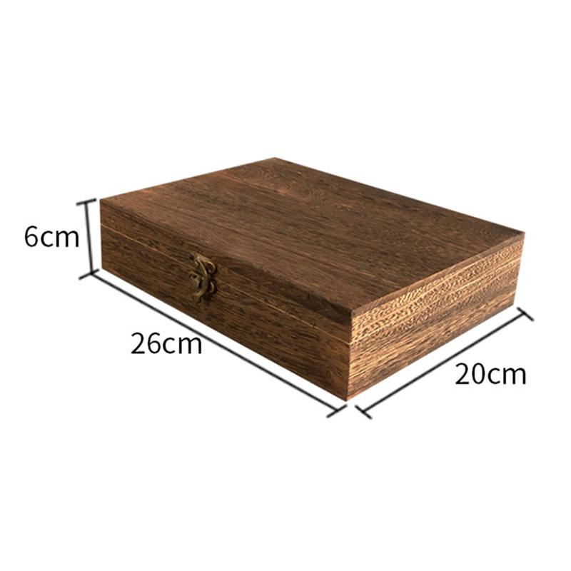 1 Pc Wooden Storage Case Simple Storage Container Dust-proof with Lock (Brown)
