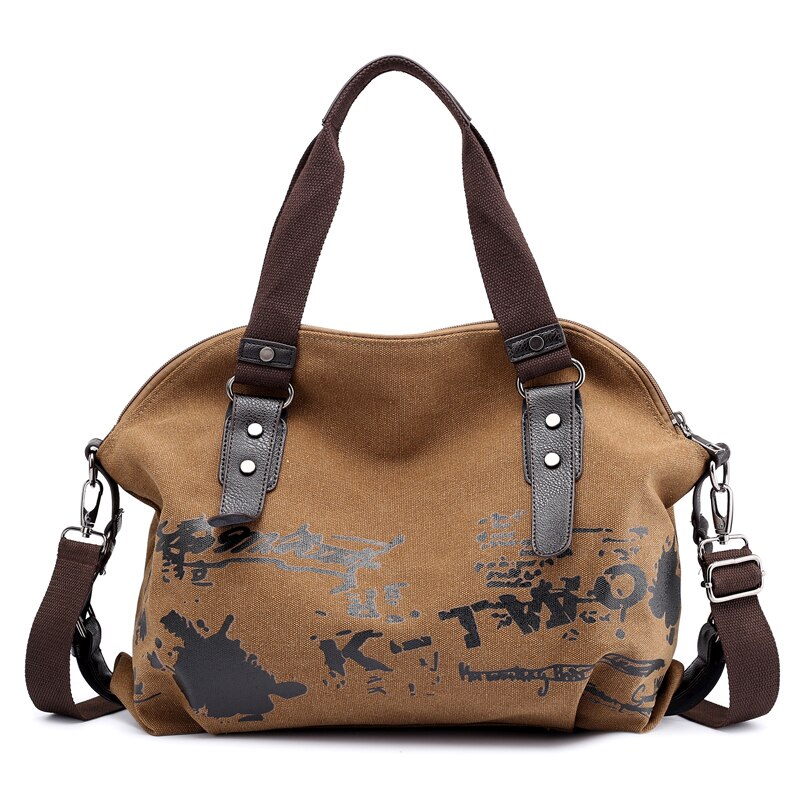 Vrouwelijke Handtas Vrouwen Crossbody Tassen Grote Dikker Canvas Casual Tote Messenger Bags Hobo Bolsas Femininas Grandes Schoudertas: Coffee