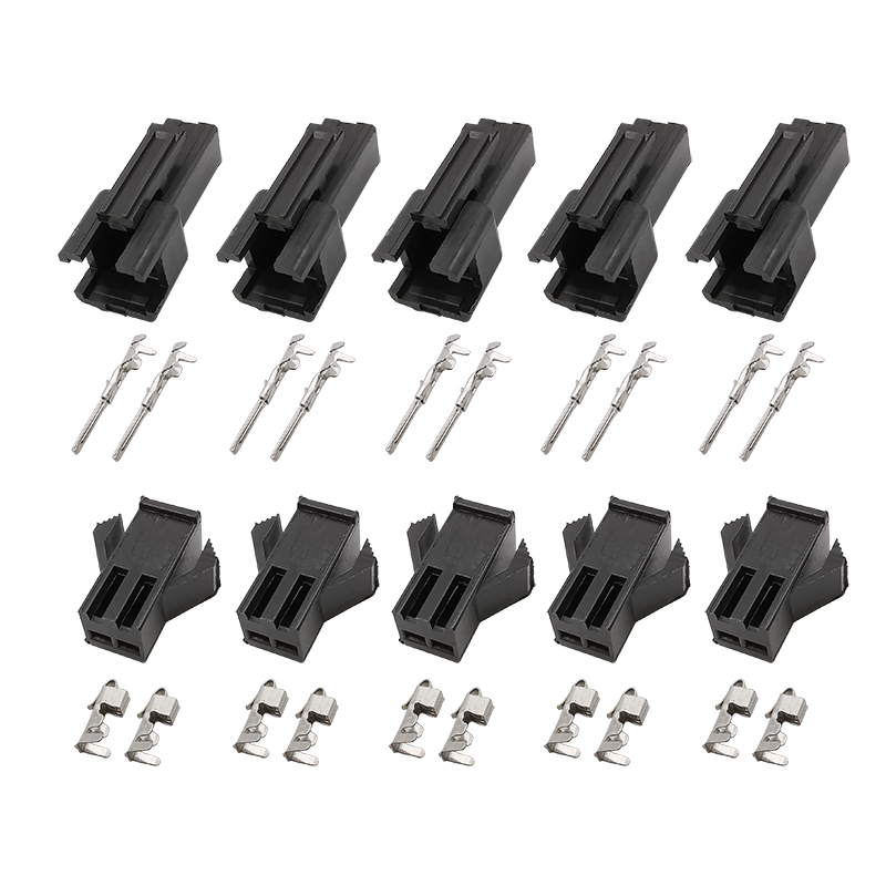 10Sets Jst Sm 2-Pins Connectoren Sm 2.54Mm Pitch Mannelijke Vrouwelijke Behuizing Terminals Krimpdraad Connector