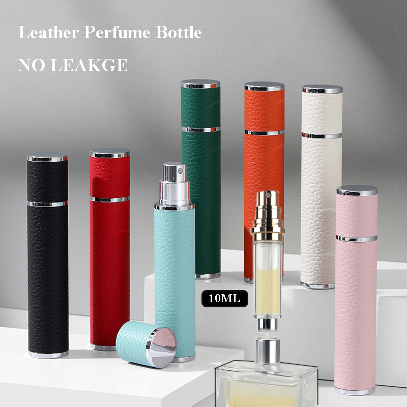 1pc 10ml draagbare compacte leren parfumflesjes multifunctionele verstuiver navulbare lege parfumverstuiver voor op reis