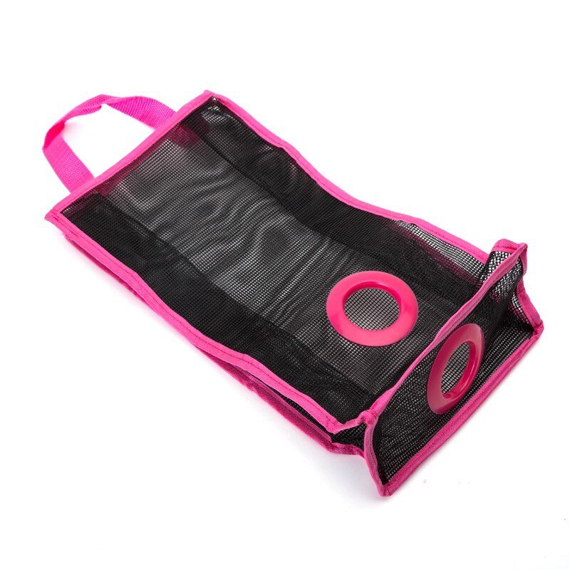 hanging breathable plastic grid garbage bag socks sundries storage organizers kitchen bathroom storage bag