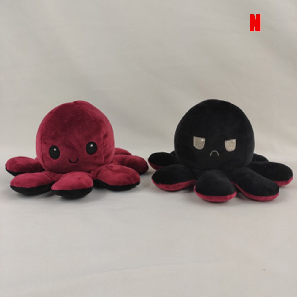 Cute Octopus Plush Toys Double-sided Flip Octopus Soft Reversible Stuffed Octopus for Kids Family Friends SCI8: n