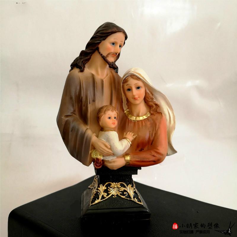 Jezus Christus Maagd Maria Joseph Van De Heilige Familie Standbeeld Voertuig Handel Zet Drie Zegeningen Katholieke Heilige