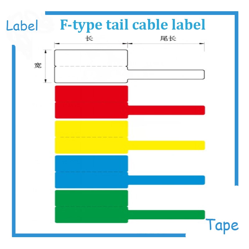 Etiqueta de cable de red tipo F Amarillo/Blanco/azul de de colores mixtos 3PK 25mm * 38mm + 40mm