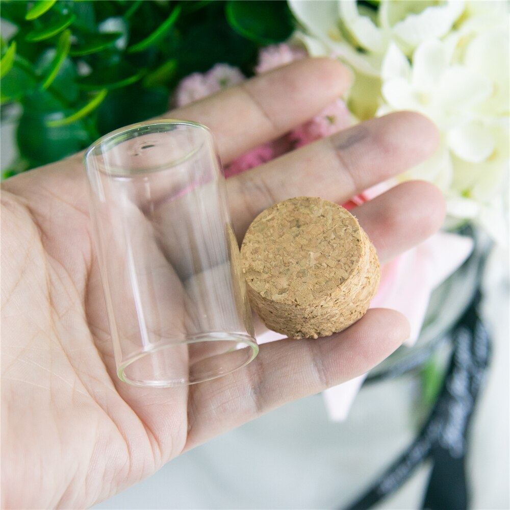 20ml glasrör med kork i trä 20cc klart glasflaska transparent burk korkrörflaskor 50 st/lot