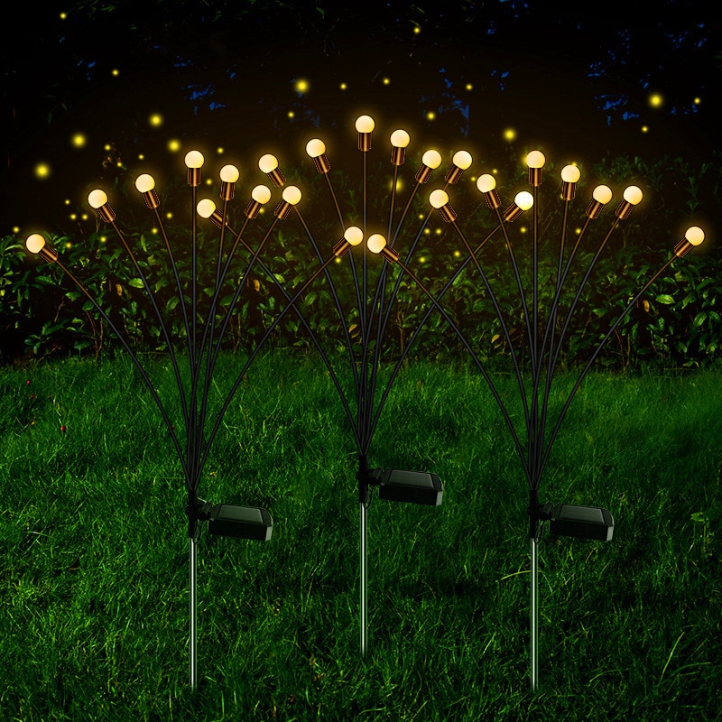 Solar Tuinverlichting, Outdoor Waterdichte Led Firefly Tuin Decoratie, Gazon En Grond Plug Lichten