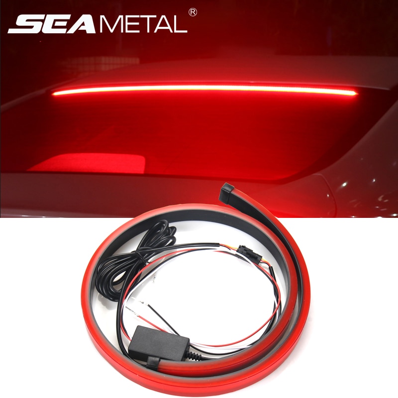 90cm Auto Hoge Remlichten 12V LED Flexibele Strip Lijn Auto Veiligheidswaarschuwing Signaal Licht Auto Stop Signaal remmen Lamp Accessoires