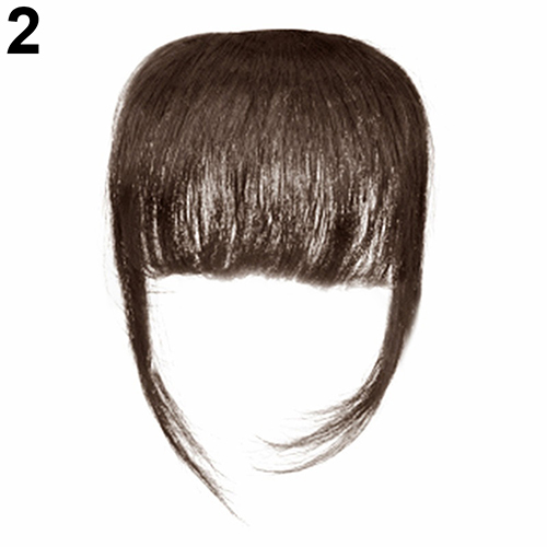 Kvinner jente tynn rett klips på frynser pannelugg hårforlengelse