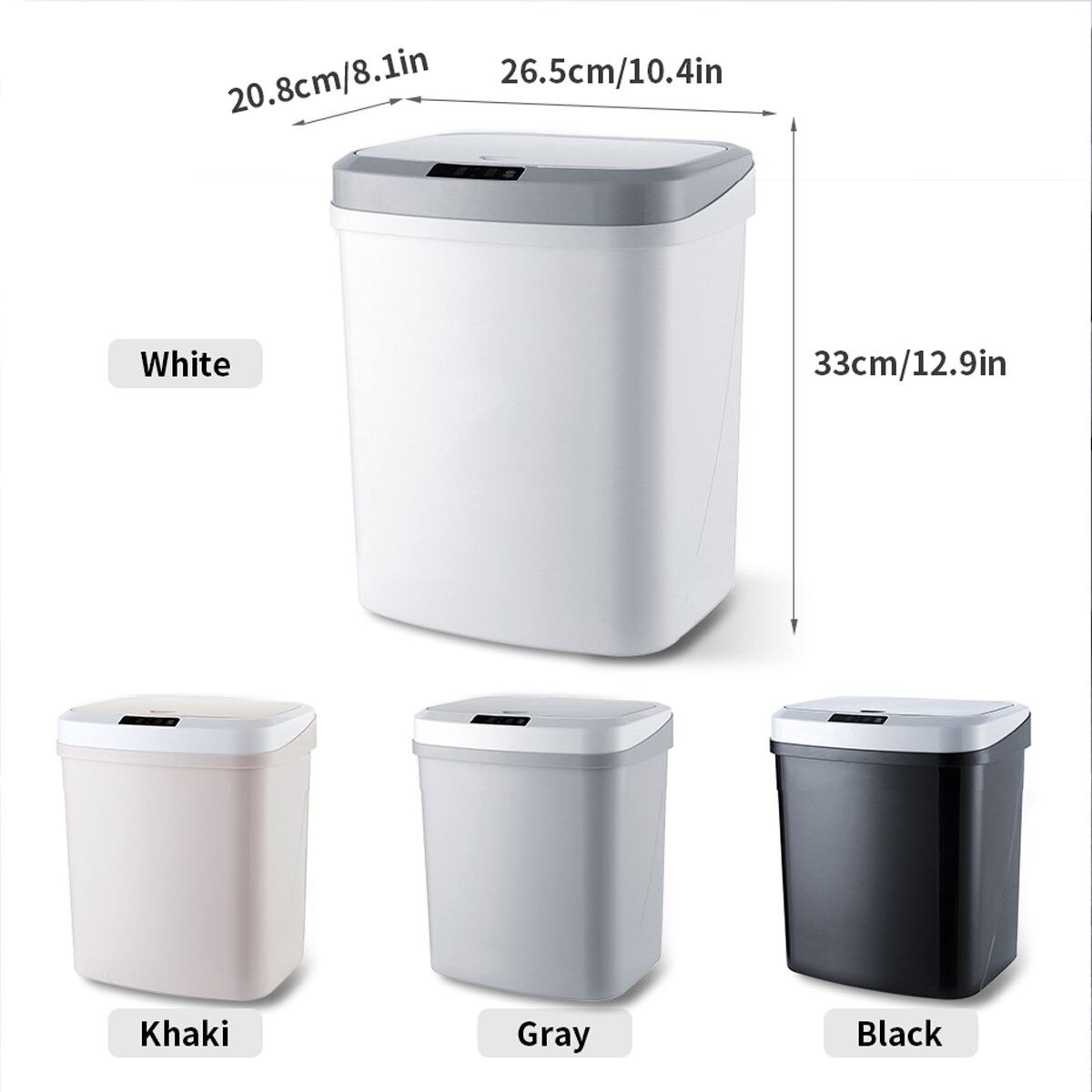 15L Automatic Smart Sensor Dustbin PP Plastic Kitchen Bedroom Energy-Saving Intelligent Sensor Trash Can Household Merchandises