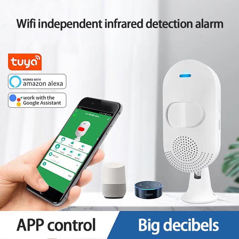 Tuya WiFi Independent Infrared Detection Alarm Probe Alarm Human Body Induction Alarm Smart Home Intrusion Infrared Detection