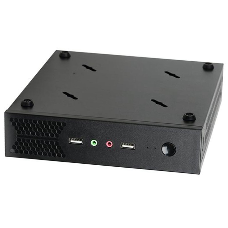 Mini T5 Thin Mini ITX Computer Case Black USB2.0 HTPC WIFI Antenna Ports No Power