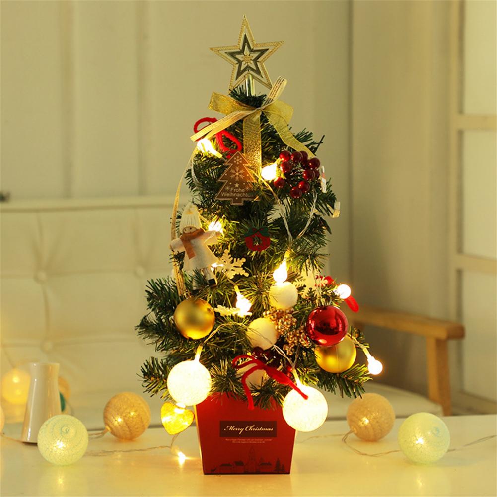 1 Set Simulation Christmas Tree Attractive LED Beautiful Handmade Christmas Tree Model Reusable Christmas Tree Display