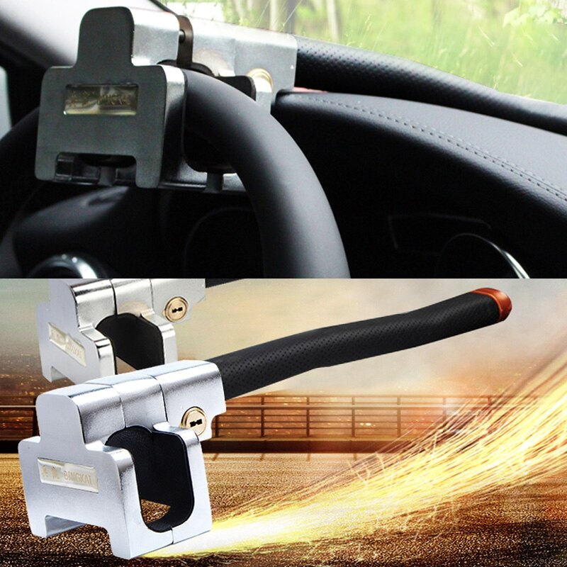BK-T308 Universal Vehicle Locking Car Security Anti-Theft Steering Wheel Lock with 2 Keys Auto Safe Anti-Theft Tools