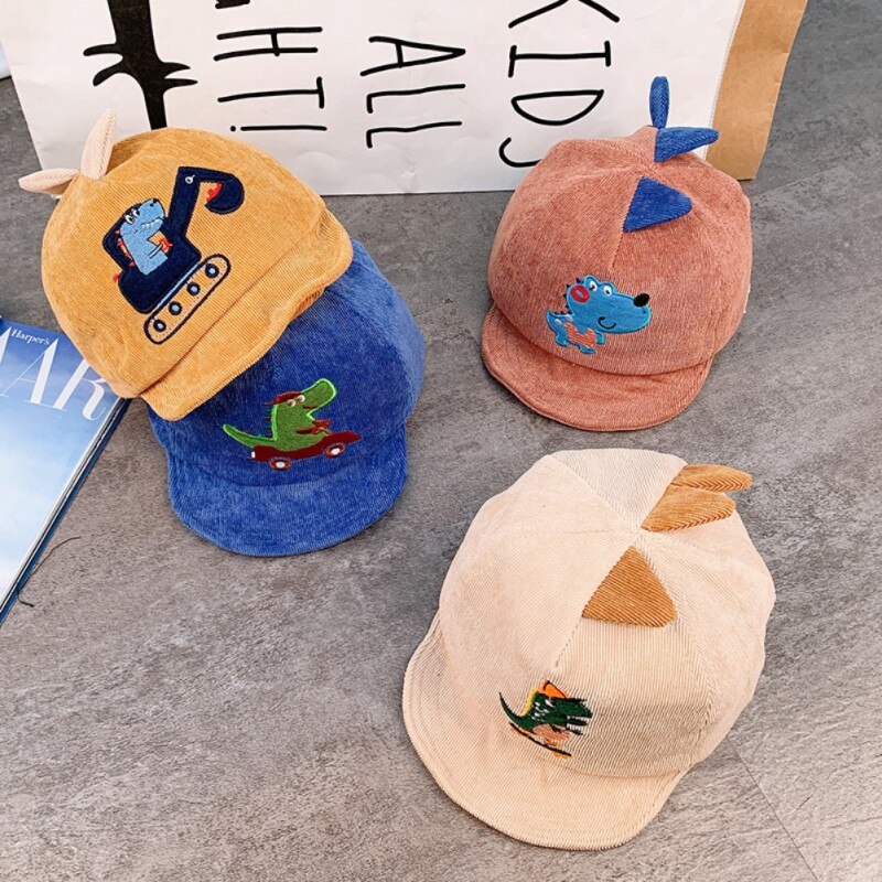Handsome Toddler Kids Baby Girl Boy Cartoon Embroidery Pattern Visor Baseball Cap Casual Hat Hvlv