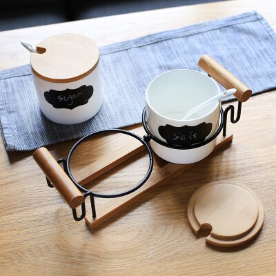 Creatieve kruiden blikjes Japanse keuken benodigdheden Keramische kruiderij box set Chili olie jar kruidkruik suiker zout shaker: 1