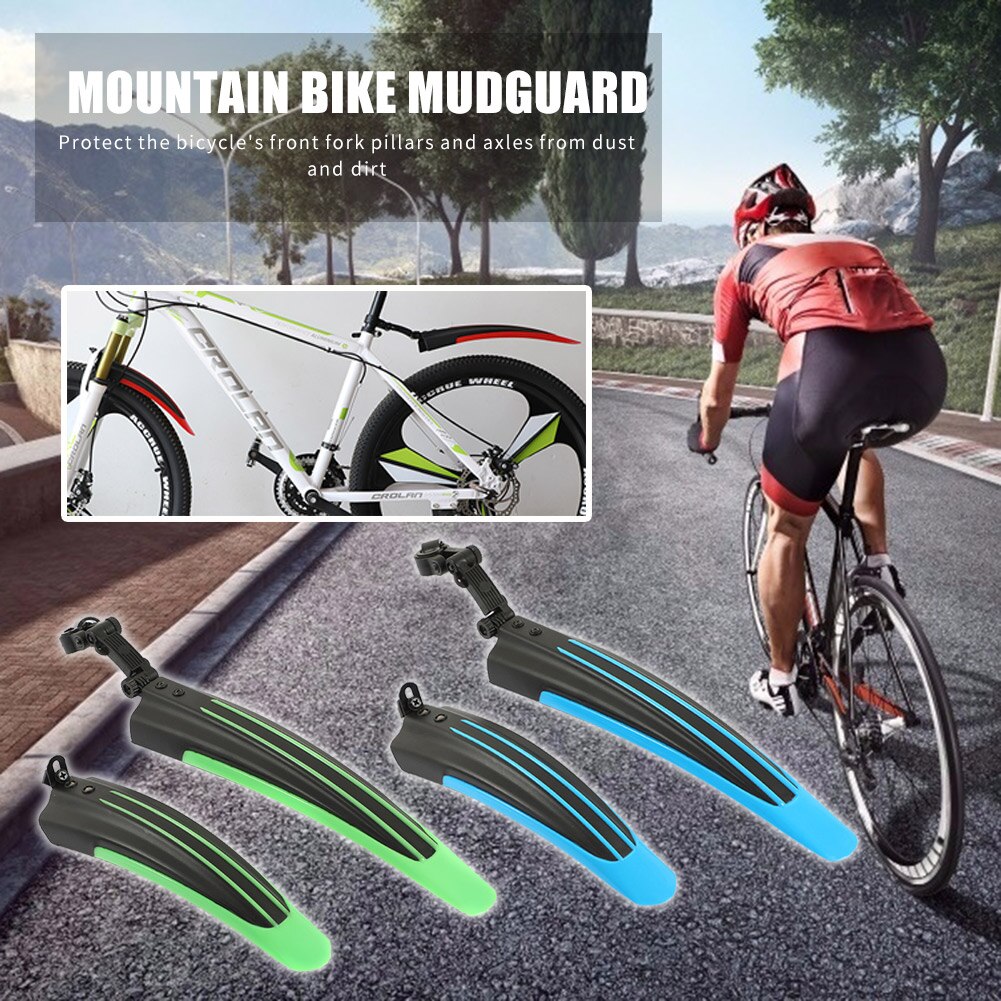 2pcs Mountain Bicycle Splash Fender Guard Set MTB Bike Rear Front Mudguard Cycling Riding Accessories for 20-26 inch Bike