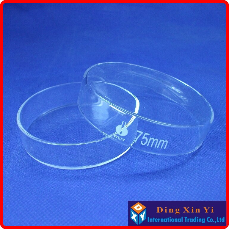 (8 części/partia) 75mm szklane naczynie kultury, wysokiej jakości szkło borokrzemowe szalka petriego, wysoka jakość i odporność na wysoką temperaturę