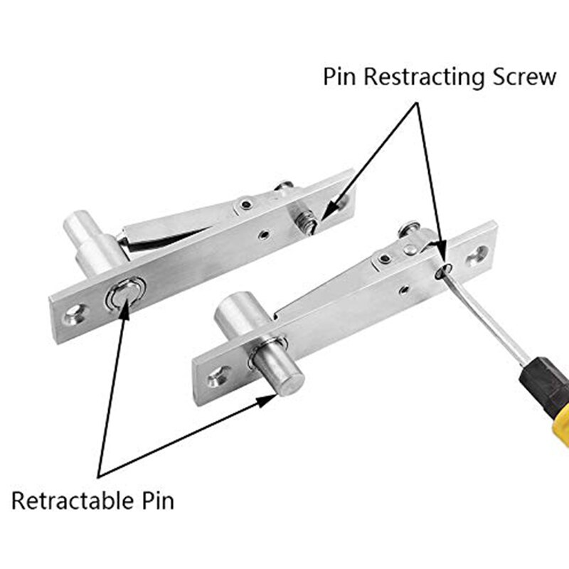 Stainless Steel Pivot Door Hinge Heavy Duty Pivot Hinge for Wood Doors 360 Degree Shaft Stainless Steel Murphy Door Pivot Hinge