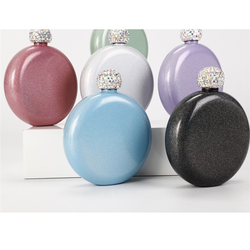 Portable Stainless Steel Round Hip Flask Alcohol Bottle Travel Whiskey Alcohol Liquor Bottle Flagon Small Mini Bottle