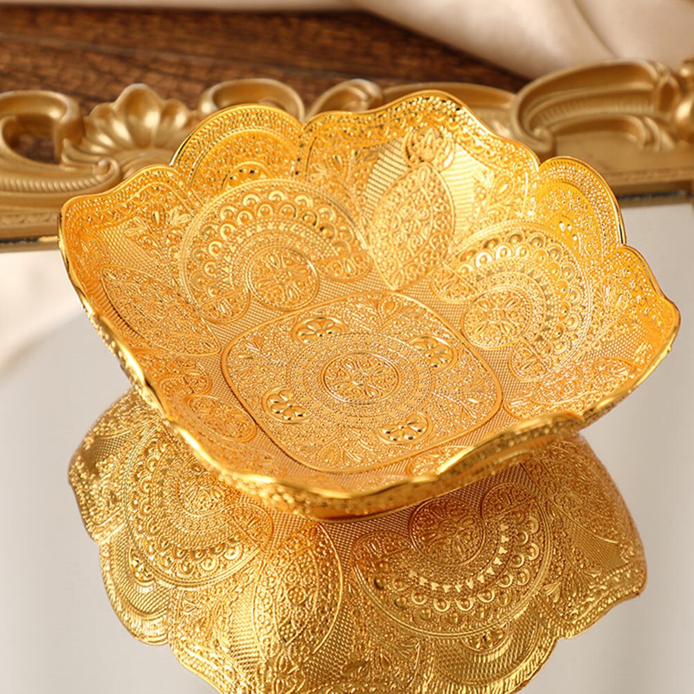 Delicate Fruits Serving Tray Chic Pastry Plate Metal Fruit Display Tray