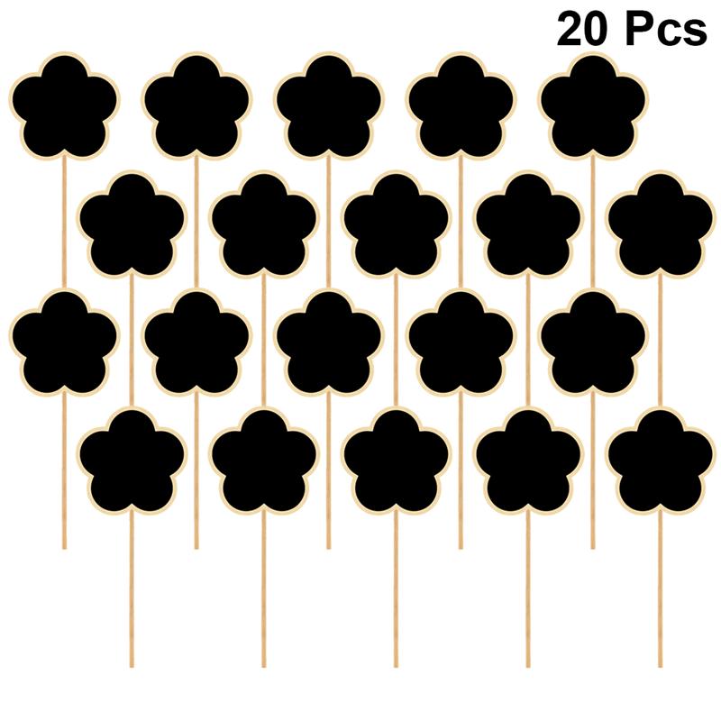 20 pièces tableau noir Toppers en bois tableau d'affichage tableau noir signes plantes de jardin étiquettes marqueurs de jardin étiquette: J