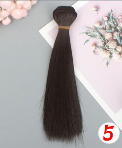 1pcs 15*100cm Doll Accessories Straight Synthetic Fiber Wig Hair For Doll Wigs High-temperature Wire: 5