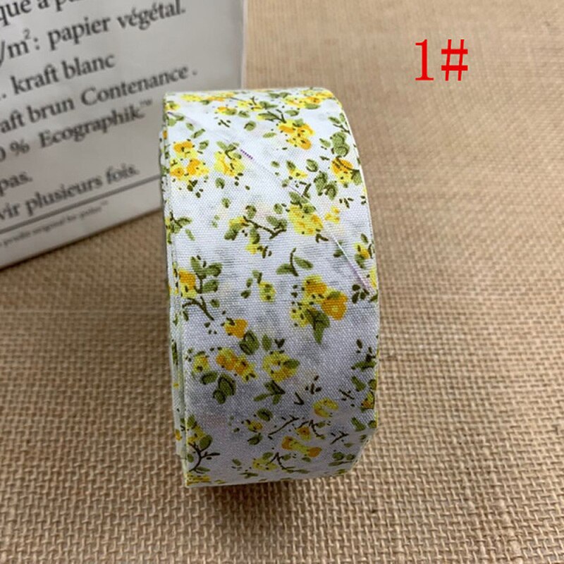 10 yardas de flores impresas algodón gasa telas borde cinta para manualidades de costura hágalo usted mismo diagonal encuadernación tela embalaje Decoración: 1