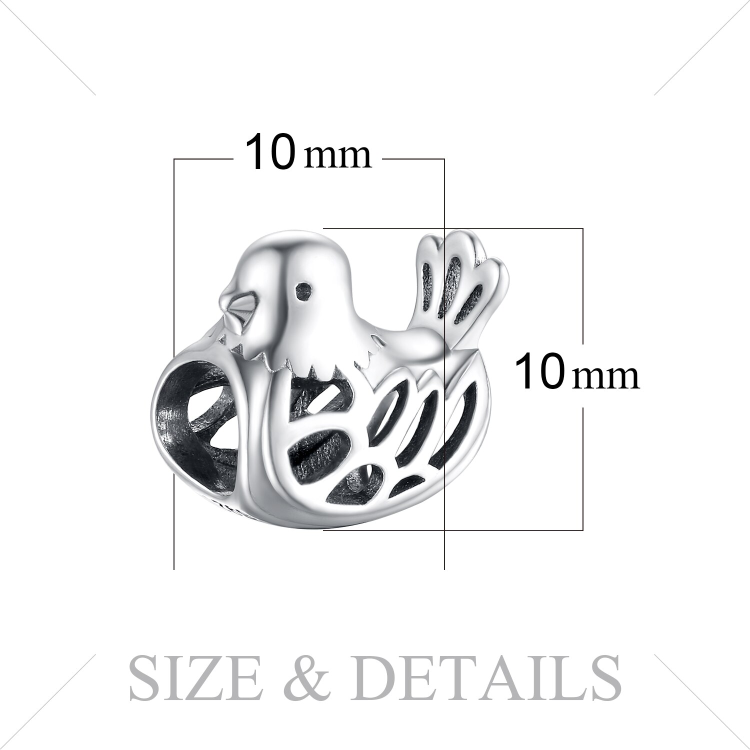 JewelryPalace 925 Sterling Silber Vogel Perlen Charms Silber 925 Original-Fit Armband Silber 925 original Perlen Schmuck Machen