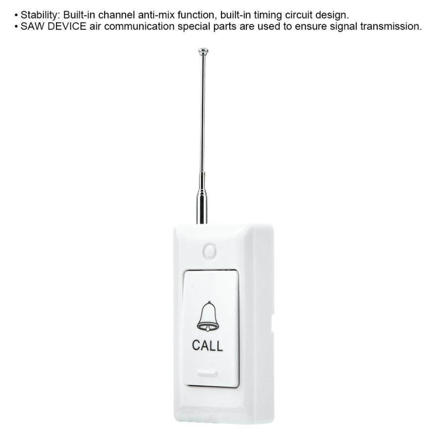 Mini Wireless Alert Call Help White Button Guest Call for Hospital Restaurant Nursing Home Button Guest Call