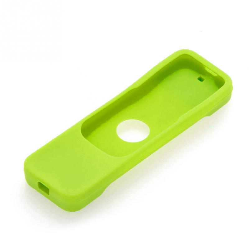 Farverig silikone til apple  tv 4 fjernbetjening beskyttende etui cover hud vandtæt støv opbevaring taske organizer: Grøn