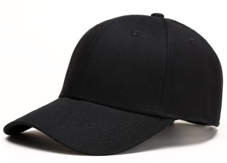 Blank Baseball Cap Solid Adjustable Hats: Black