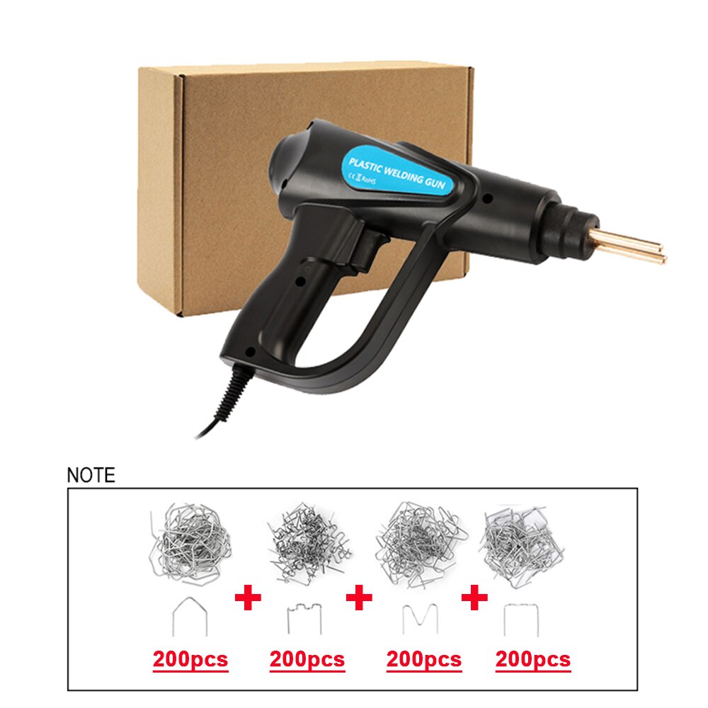 70W Welding Machine Stapler Car Bumper Repair Kit PVC Plastic Repair Machine Garage Tool: 110V US  plug / C black 800PCS