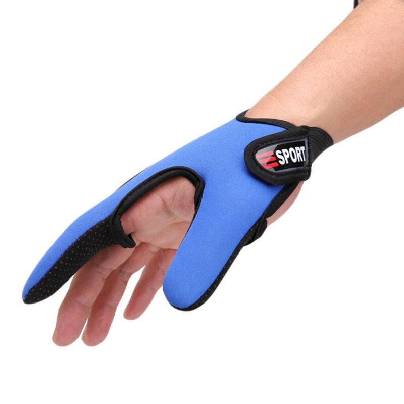 Guantes de pesca protectores de un solo dedo para exteriores, antideslizantes, de un solo dedo, herramientas de pesca de carpa: Azul