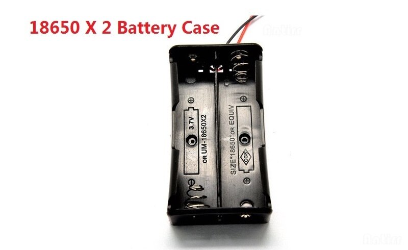 1X 2X 3X 4X 18650 Battery Case Holder 3.7V Plastic Battery Storage Box Case Holder Leads with Storage Box With Wire Lead: 2 Battery Case