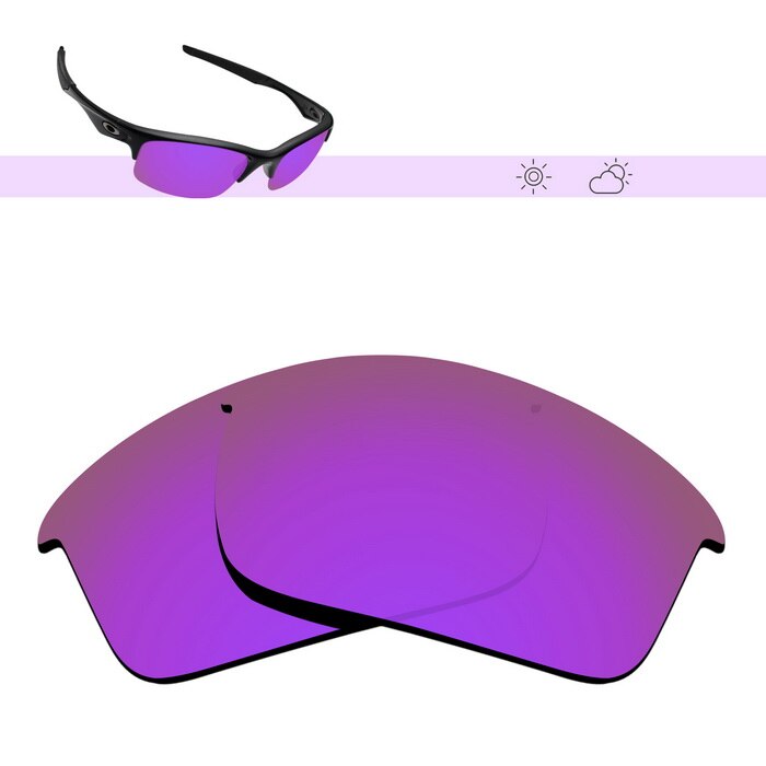 Glintbay Polarized Replacement Sunglasses Lenses for Oakley Bottle Rocket-Multiple Options: Deep Purple Mirror