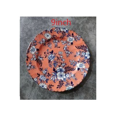 Britse Retro Blauw En Wit Porselein Servies Steak Plaat Foto Bloem Dessertbord Soep Plaat Kom: C