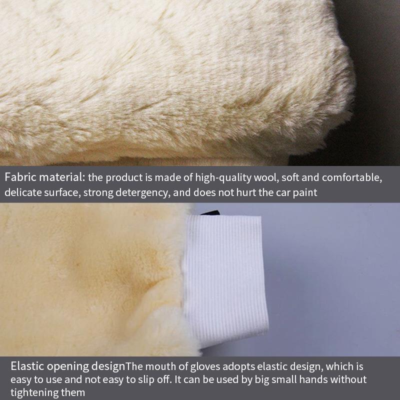 Bilvaskehandske dobbeltsidet bilrengøringsbørste bilvask glasværktøj berber fleece bilpolering voksning