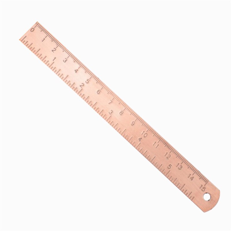 Lineal messing trekant lineal metal retro vinkelmåler halvcirkel ret vinkel trekant tegning skole kontor kobber lineal: 15 cm lineal