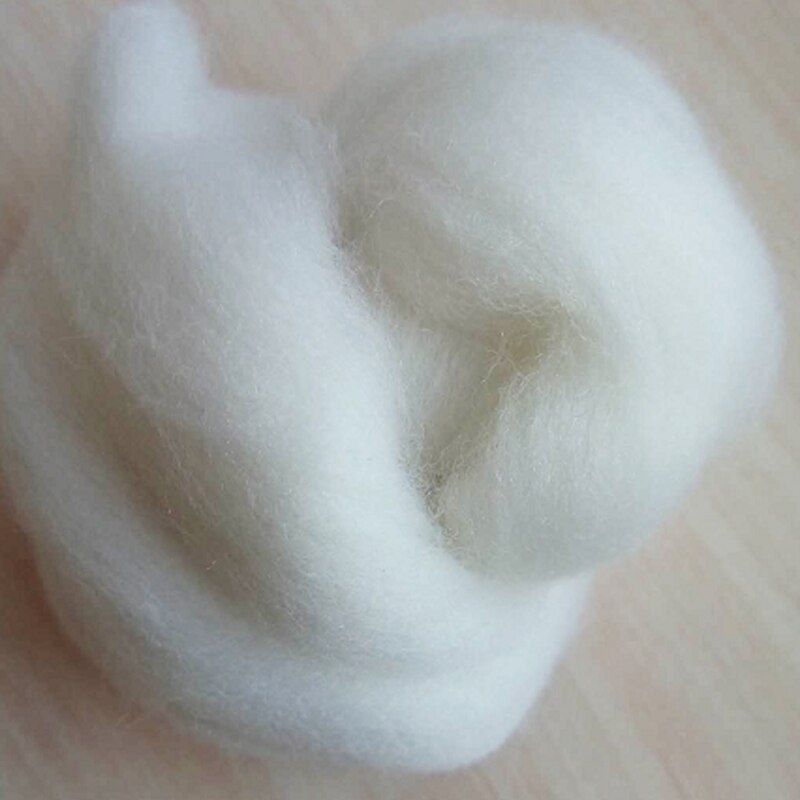 WFPFBEC needle felting wool 66S wool roving wool felt wool white 10g/10pcs/lot 100g