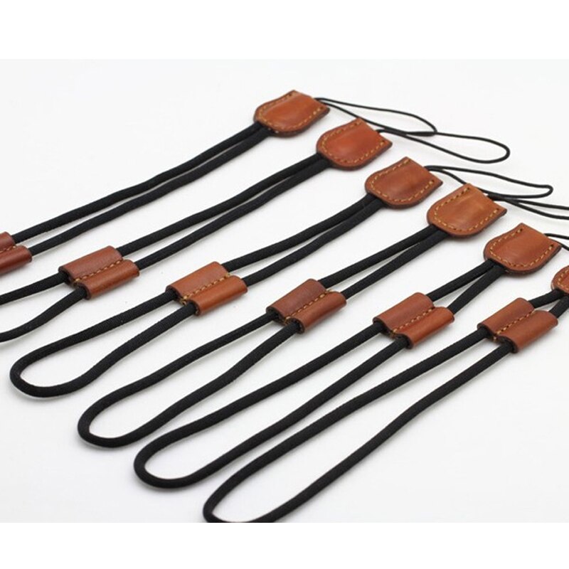 universell luksus skinn armbånd kamera håndledd stropp pakke til dslr svart kaffe