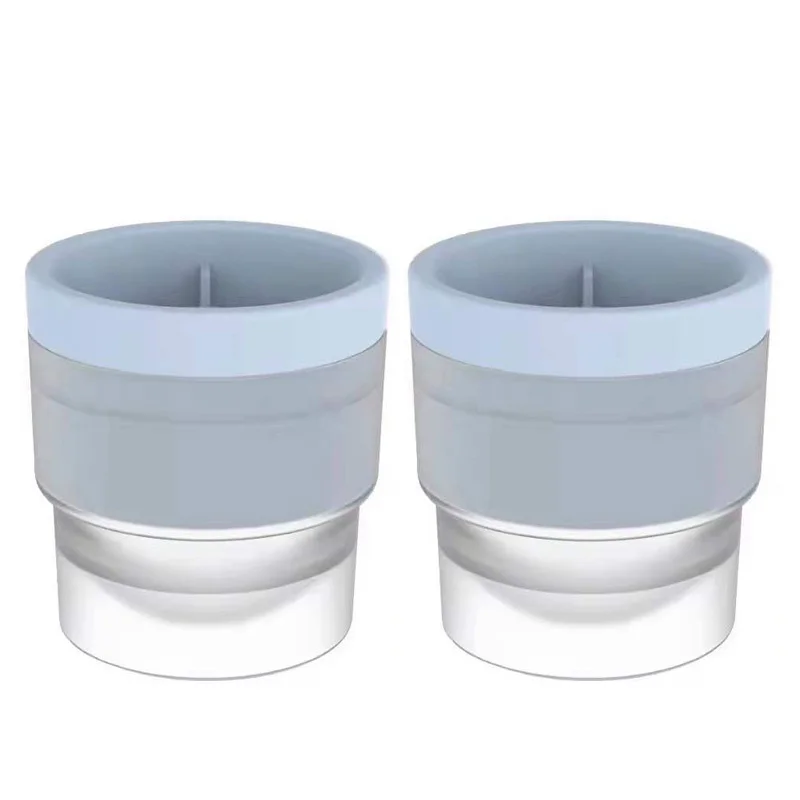 Machine à glaçons en Silicone, sphère de alimentaire, moule à glace empilable à fusion lente, boule de glace pour Cocktail, whisky, boisson, Bar à domicile: GRIS