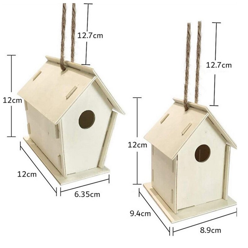 34 Pcs DIY Bird House Kit-Build and Paint Birdhouse Unfinished Paintable Bird House for Kids to Build Wooden Arts