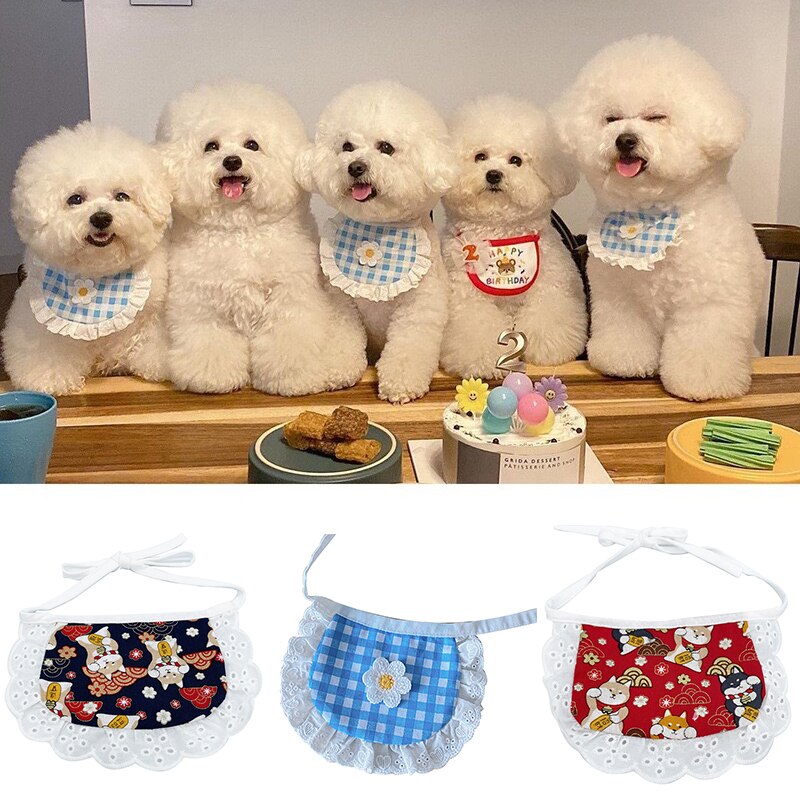 Mode Plaid Hond Bib Huisdier Kraag Huisdieren Levert Teddy Puppy Kleding Halzen Sjaal Huisdier Kraag Bloem Sjaal Hond Sjaal kat Sjaal