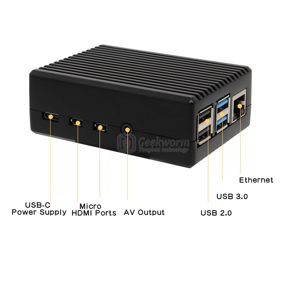 Raspberry  pi 4 model b kraftig aluminiumslegering passiv køling varmeafledning metalkasse kun til hindbær  pi 4b/pi 4b