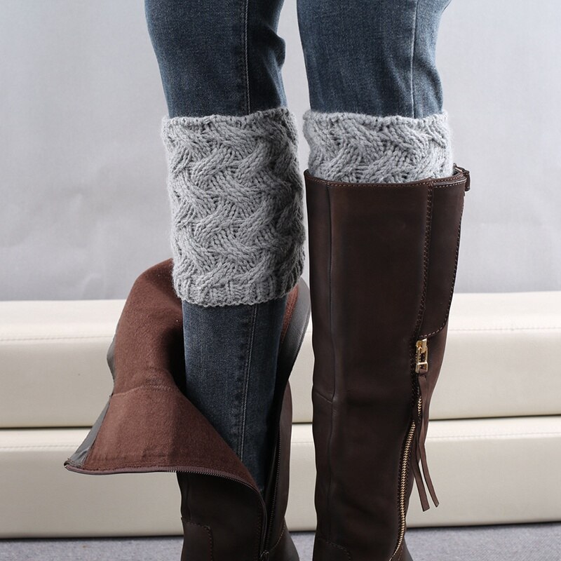 Jambières épaisses courtes femmes hiver Sport randonnée bottes manchettes noël Camping en cours d'exécution chaussettes tricotées